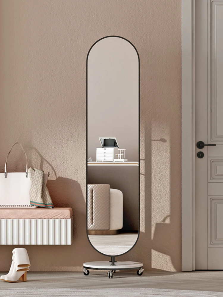 YY Light Luxury Rotatable Full-Length Mirror Clothes Rack Integrated Nordic Fitting Mirror