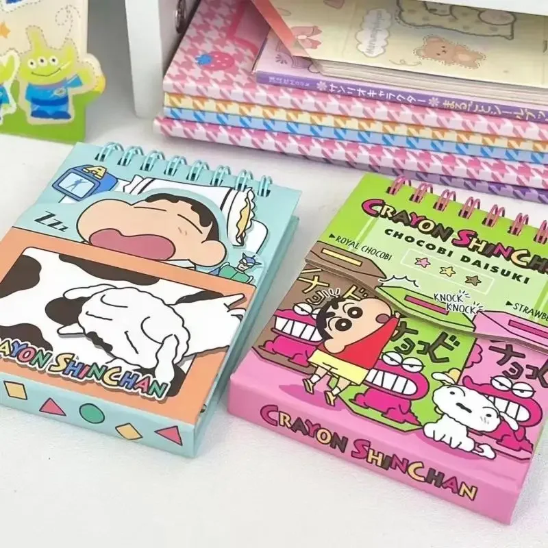 Cartoon A7 Hard Shell Crayon Shin-Chan Notebook Coil Mini Notebook Portable Agenda Weekly Notepad Diary Study Supplies Gift view 4