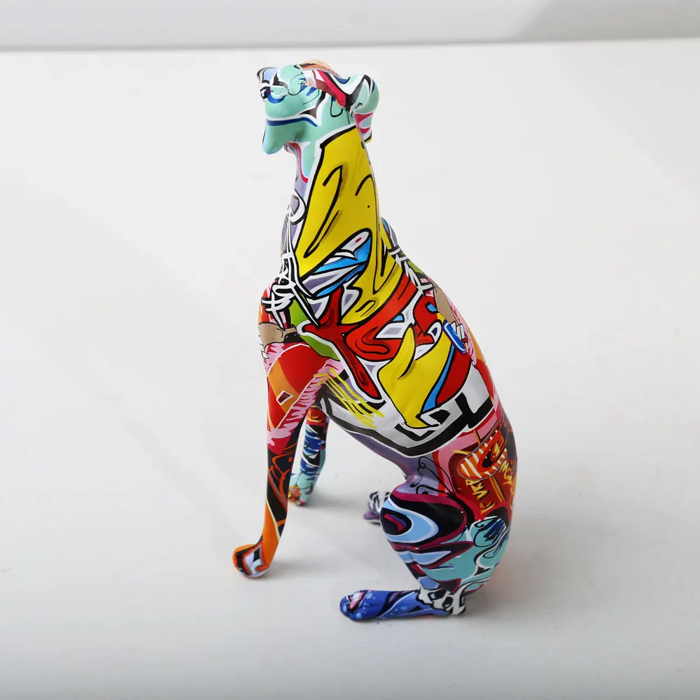 Modern Creative Painted Colorful Greyhound Doberman Decoration Home Wine Cabinet Welcome Dog Desktop Decoration Craftssoft Decor