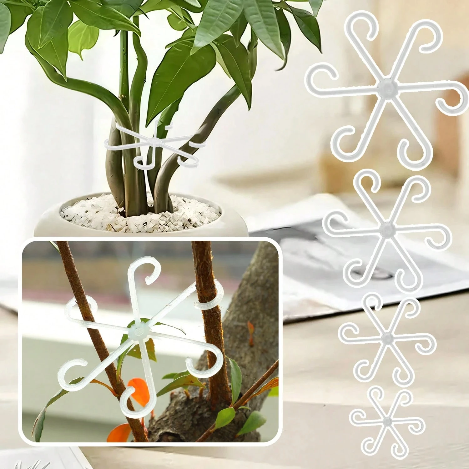 1Pc Plastic Plant Support Clips Sturdy Vine Stem Fixing Holder Gardening Tool for Climbing Flower Plant Garden Home Decor