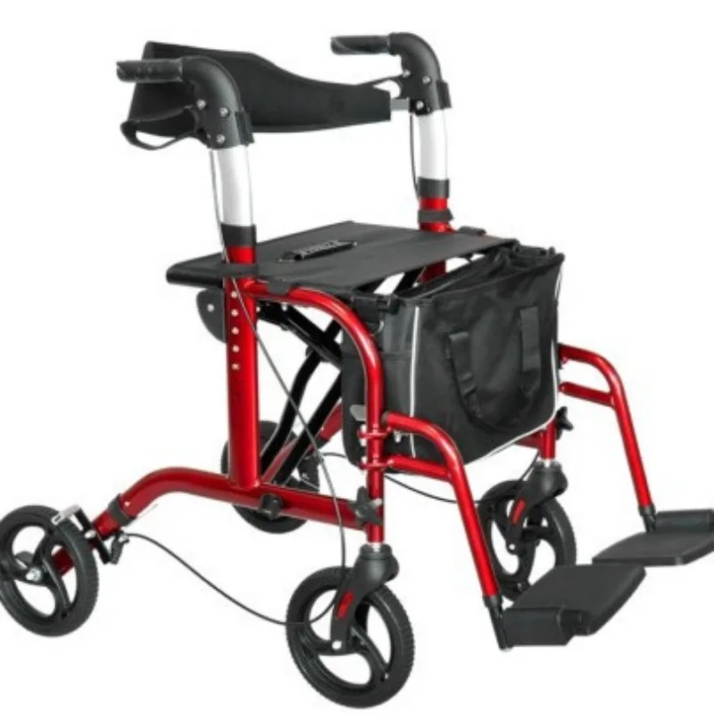 The elderly shopping cart walker folding wheelchair walking help anti-drop artifact trolley