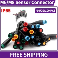 5/20/100 PCS Electric Bicycle Butt Joint Plug M6/M8 2/3/4/5/6P Julet Sensor Socket Male Female Ebike Display Cable Connector