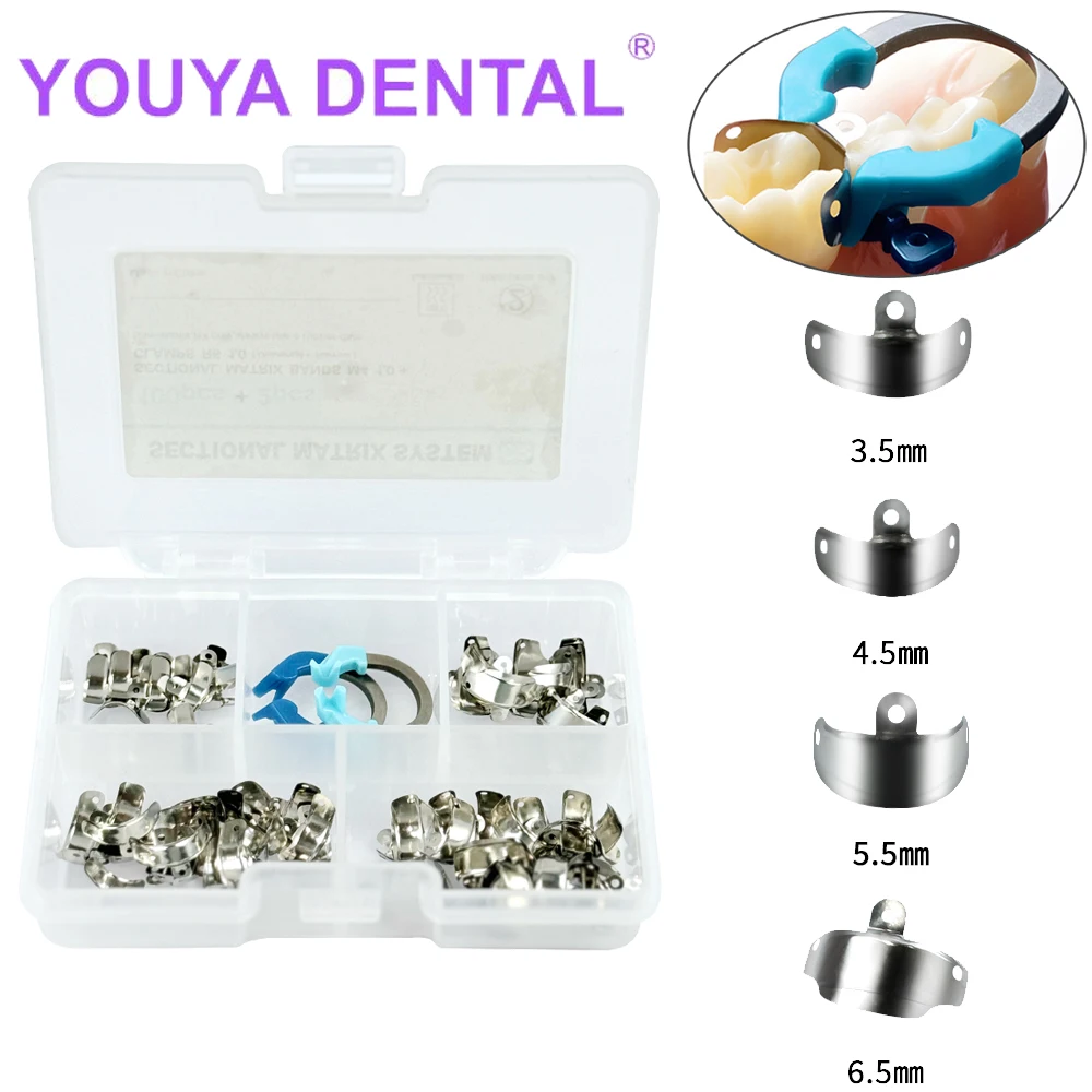 Dental Matrix Bands Clamp Refill Sectional Contoured Matrix System Metal Matrices Clamping Ring Dentist Tooth Restoration Tools