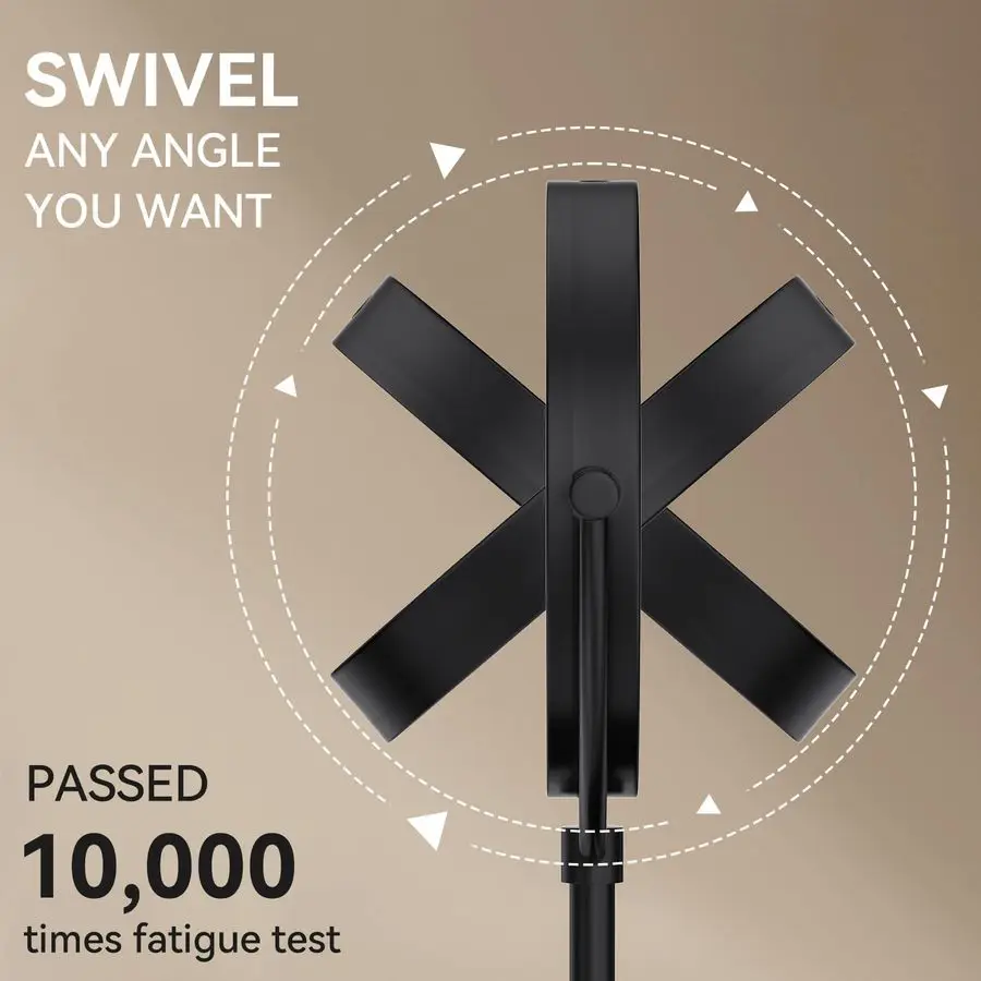 مرآة مكياج مضاءة بإضاءة LED قابلة لإعادة الشحن مقاس 8.5 بوصة مع تكبير 10x وبطارية 4500 مللي أمبير في الساعة مرآة زينة مزدوجة الجوانب OilRu