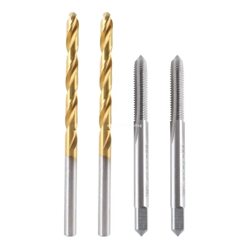 Professional M5x0.8 Spirals Flute Thread Tap Coated 4.2mm Twist Drill Bit Roasted Yellow, Screw Tapping Threading Tool Dropship