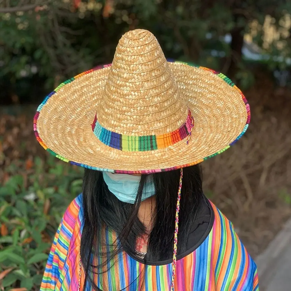 Sombrero Mexicano Unisex de Alta Calidad para Playa, Protección Solar, 14cm/22cm/35cm/43cm, Sombrero de Carnaval, Sombrero de Ala Ancha para Hombre y Mujer, para Exteriores