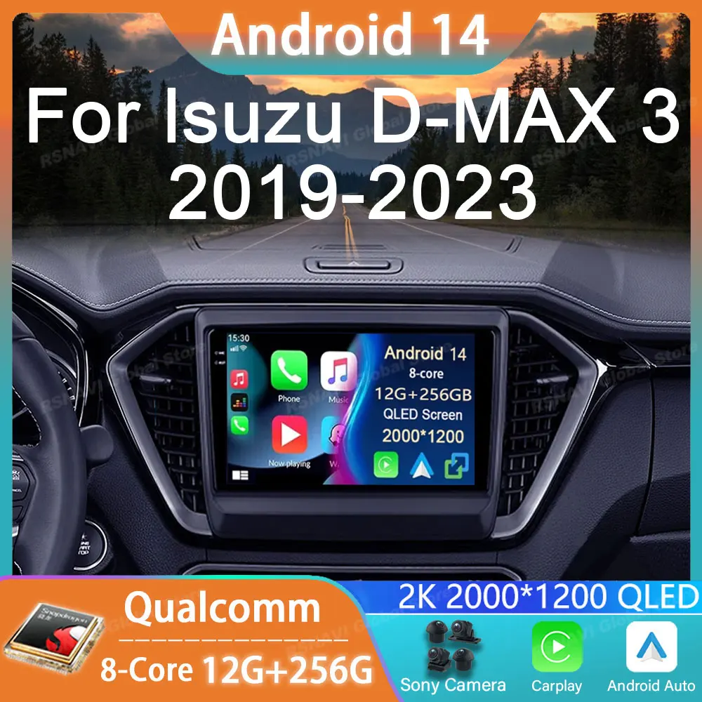 

Car Radio Android 14 For lsuzu D-MAX 3 RG 2019 - 2023 GPS Carplay Multimedia Player Navigation Audio Head Unit DSP BT Auto QLED