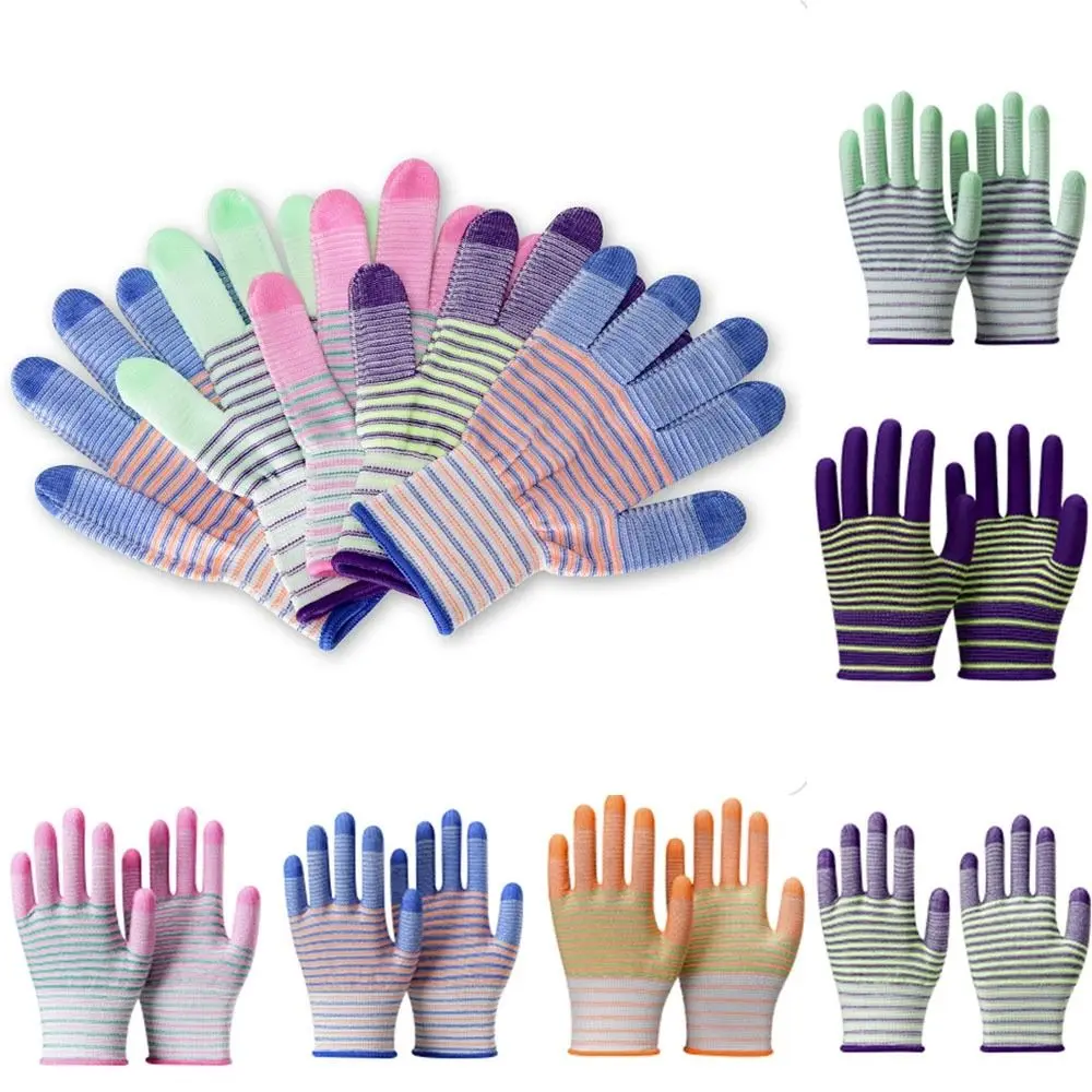 1 Paar atmungsaktive Arbeits handschuhe Nylon Industrie handschuhe tragbare Gartenarbeit Arbeit Unkraut Bau Schnitt Frauen Männer