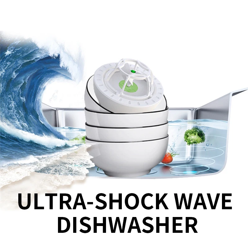 Ultra-Shock Wave Dishwasher WV-181 Mini Dishwasher Household Portable Small Electric Dishwasher USB Powered  Free Installation