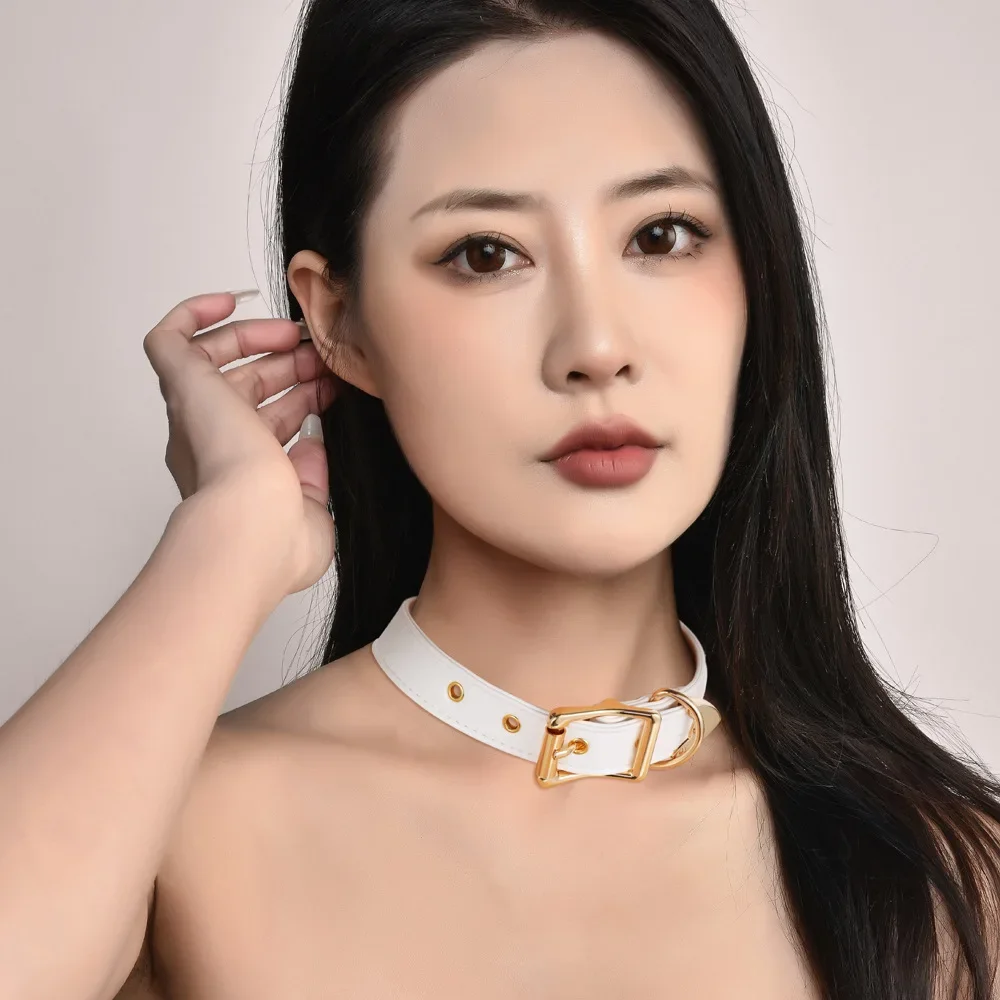 2025 طوق قلادة هاراجوكو بسيط يومي مطابق ثقافة فرعية فاسق ياقة جلدية طوق بكلاب