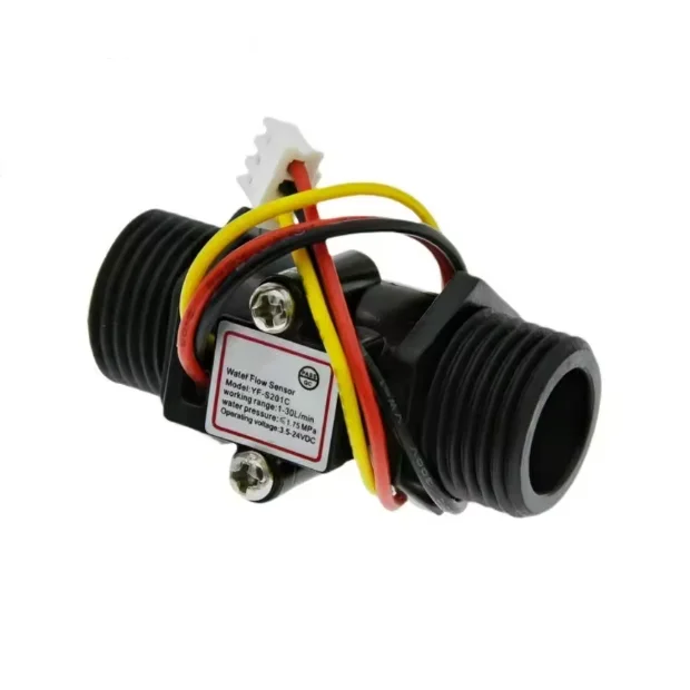 Transparent black flowmeter YF-201C water flow sensor turbine flowmeter 4-point flow sensor