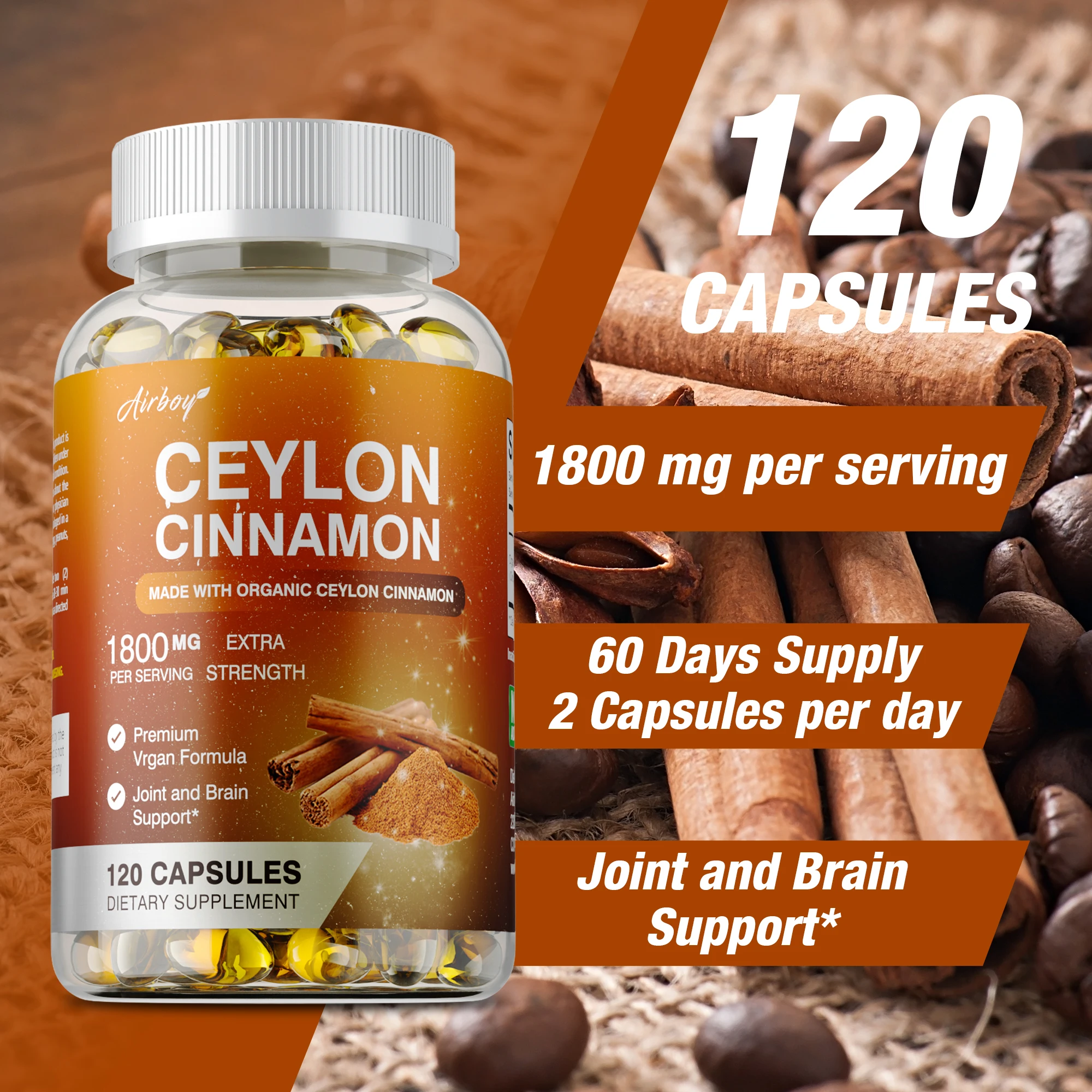 

Ceylon Cinnamon - Antioxidant, Improves Blood Circulation, Balances Blood Sugar, Supports Heart and Cardiovascular Health
