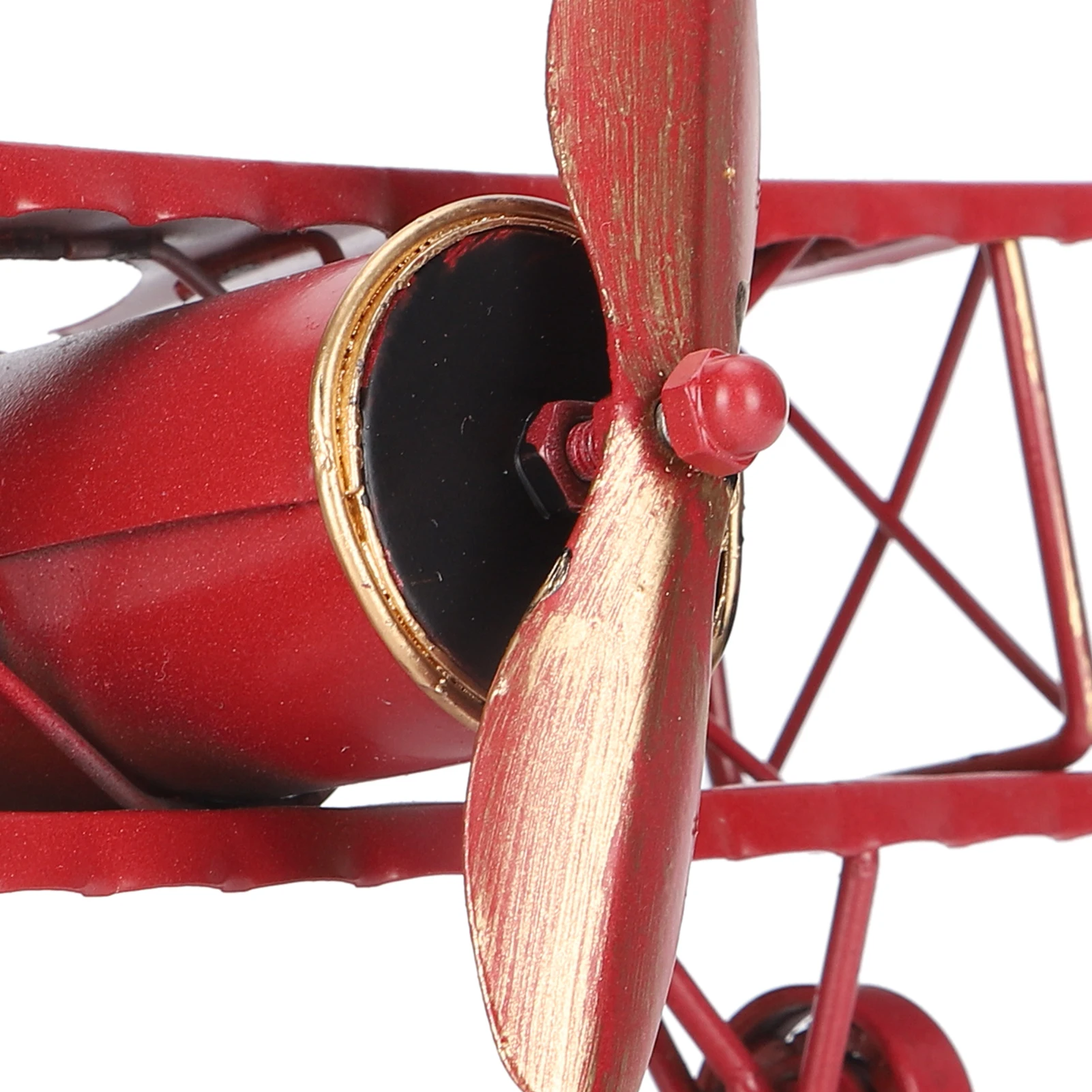 ZK40 Железный самолет Модель Красный Винтаж Биплан Ручной Работы для Украшения Дома Кафе Орнамент