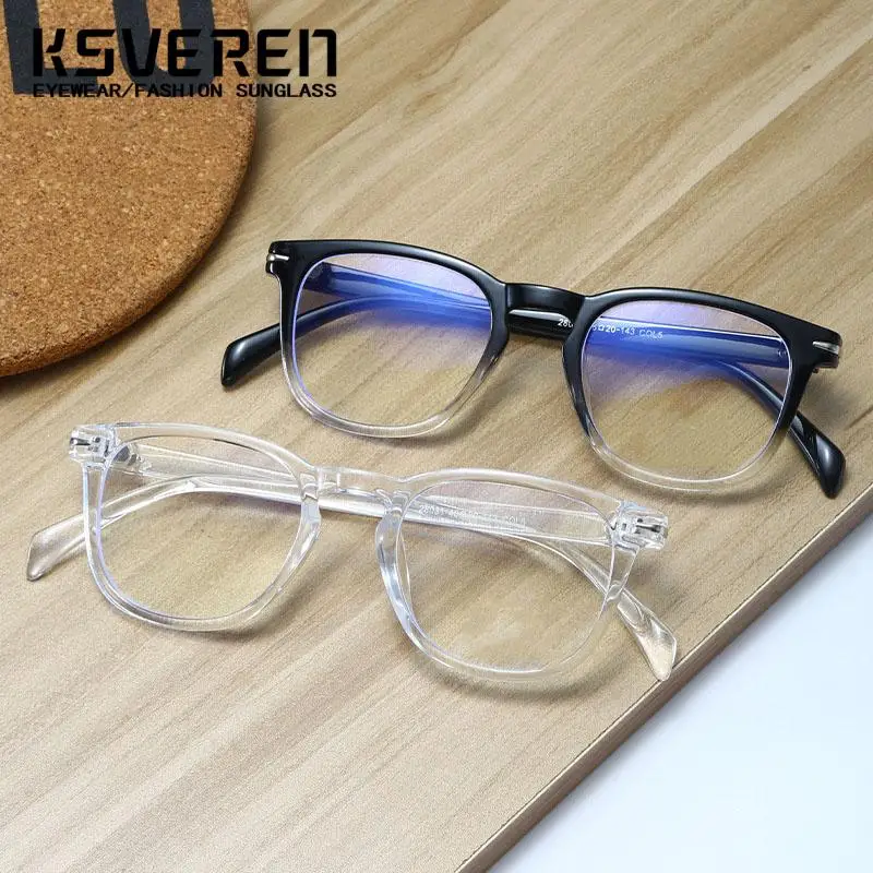 KSVEREN Square 안티 블루 라이트 독서 안경 광학 안경 남성 노안 원시 안경 처방 안경
