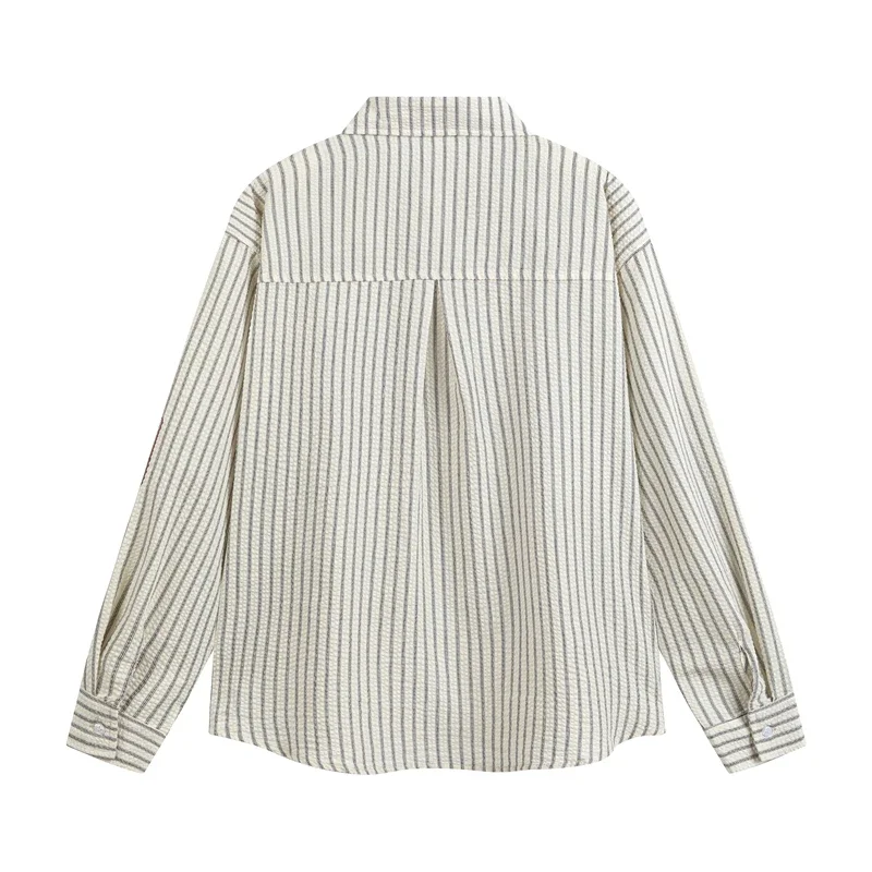 Pretty and Elegant Women's Long Sleeve Blouses Deals Striped Big Letter Stylish Women's Shirts Womens Tops and Blouses for Lady