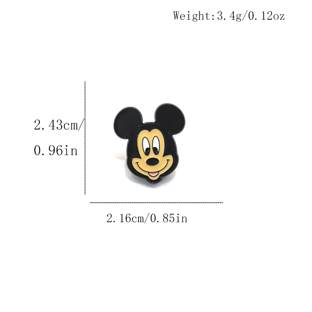 Disney Mickey Mouse Enamel Pin Funny Brooch Cartoons Badge for Bags Jeans Hoodies Denim Lapel Pin Jewelry Kids Best Gift