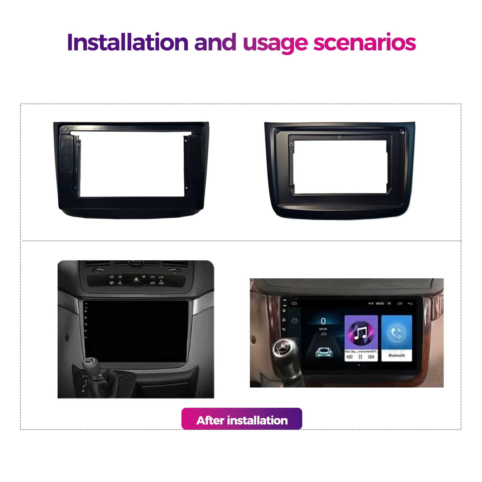 2Din 10.1inch Car Radio Fascias Installation Dash Frame For Mercedes Benz Vito Viano 2 W639 2003-2015   Panel DVD Gps  Trim
