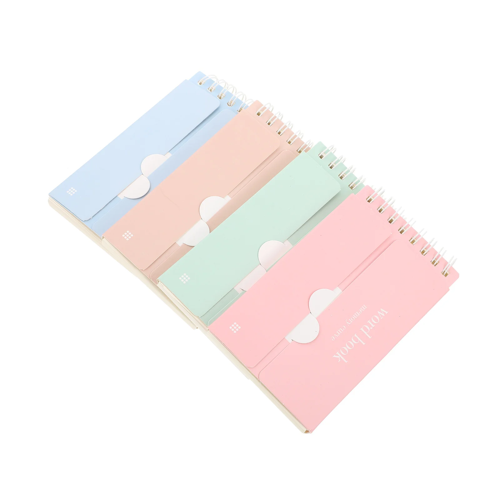 Portátil bloqueado Vocabulário Memo Cartões Notebooks, Mini Anel Notepads, Estudante de Papel, Escritório, 4 pcs