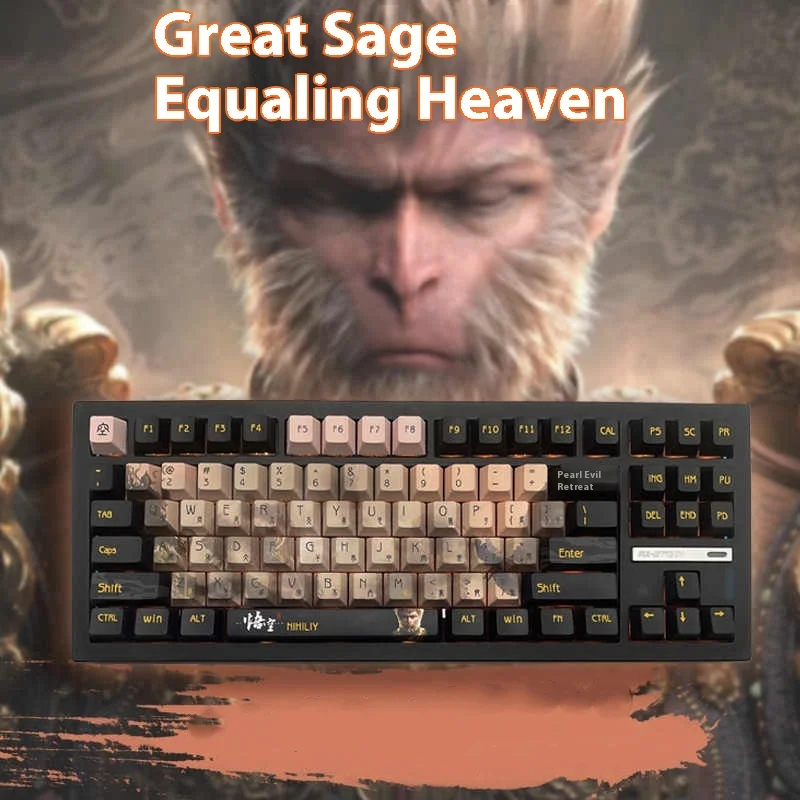 

Black Myth Sun Wukong Sun Wukong Original High Five-Sided Thermal Sublimation Pbt Mechanical Keyboard With Multi-Column Keyboard