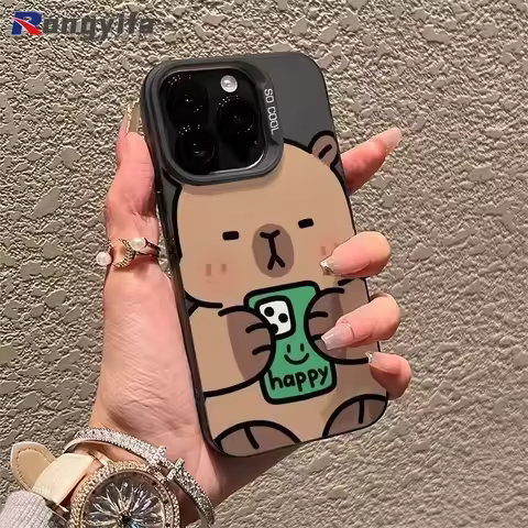 For Tecno Camon 30s 30 20 Pro Pop 9 8 Pova 6 Pro Spark GO 1 GO 2024 30C 20C 20 Pro Plus Phone Case Happy Brown Capybara Cover