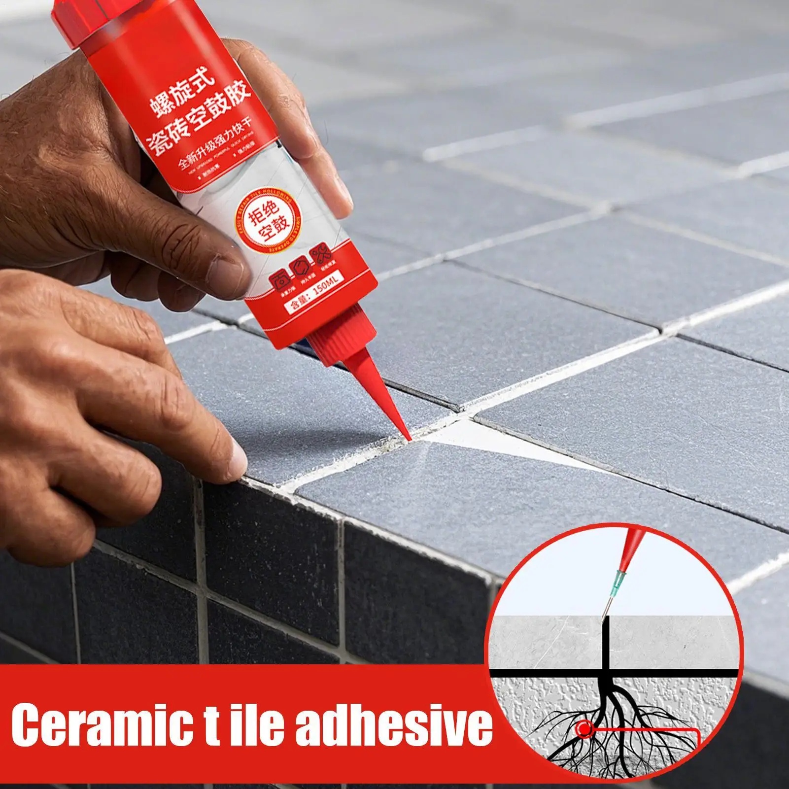 Ceramic Repair Glue 5.07oz Rust-Proof Marble Floor Grout Repair Adhesive Quick Dry Construction Putty Heat-Resistant Waterproof
