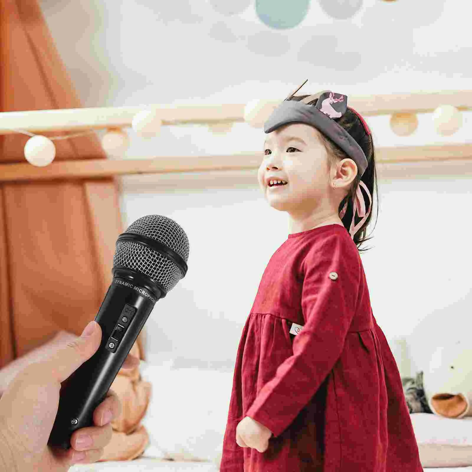 Simulation Microphone Pretend Play Simulated Educational Toys Fake Kids Karaoke Prop Pillar Plastic Cosplay