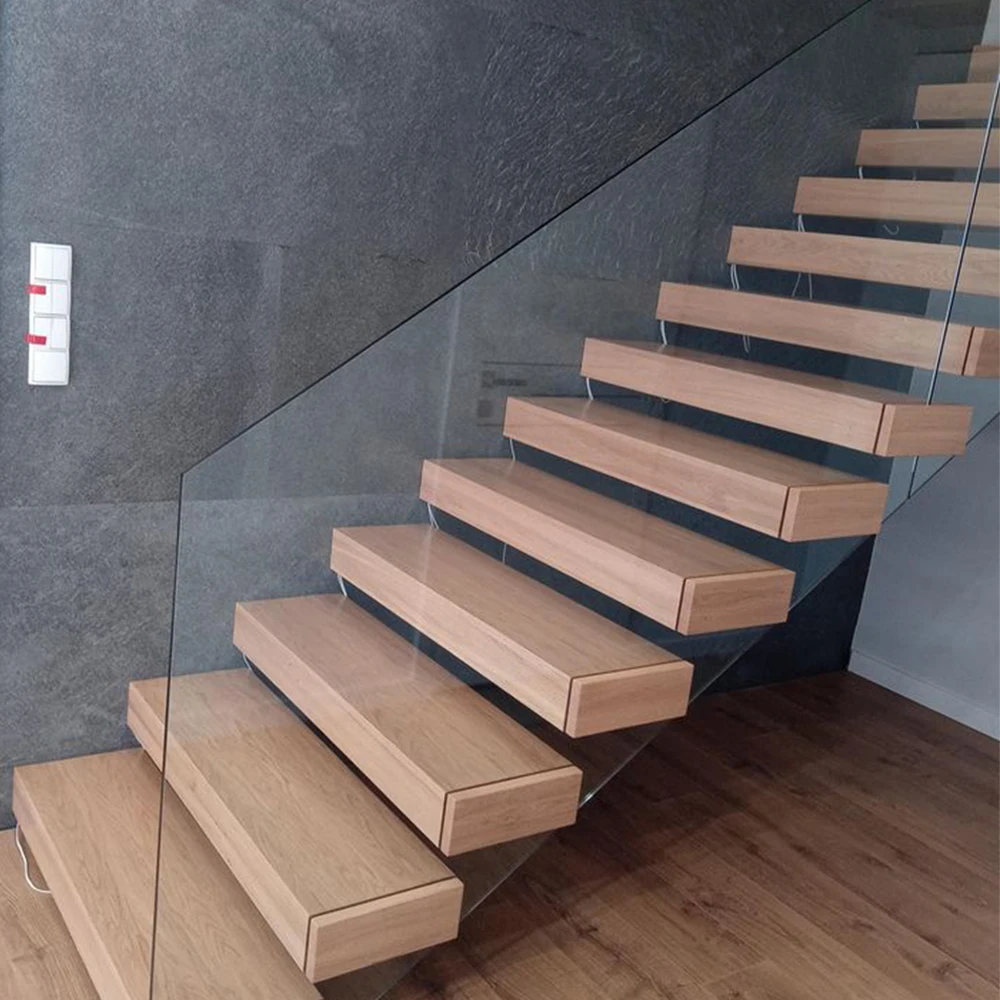맞춤형 실내 산업용 플로팅 원목 계단 스텝 시스템 3.6m*0.3m*0.03m/0.032m/0.037m