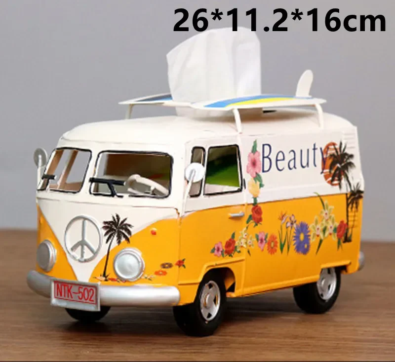 

American Retro Napkin Drawer, Tissue Box, Car, Van, Bus, Bar Restaurant Hotel Home Living Room Decoration Ornaments