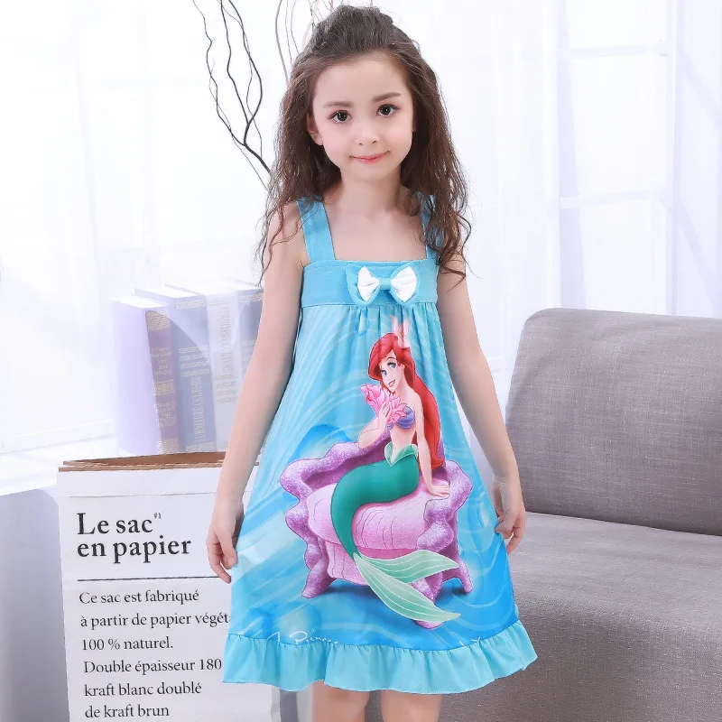 Girl Summer Pajamas Nightdress Girls' Pajama Dress Sleepwear Robe Children's Clothing Mother Kids