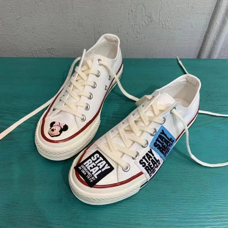 أحذية رياضية قماشية عالية الجودة من ميكي، أحذية تزلج لطيفة للمراهقين، أزياء الشارع، وصول جديد للخريف