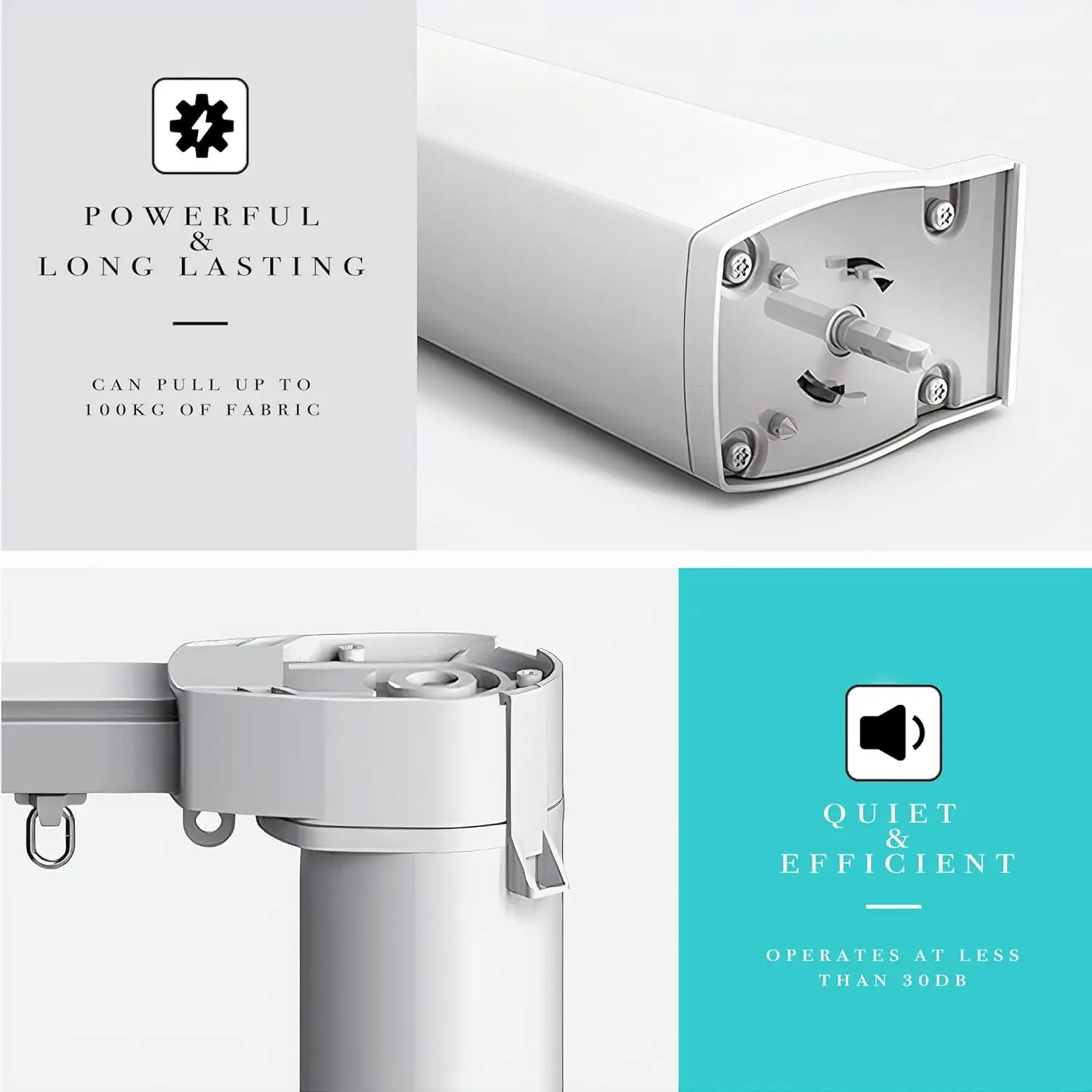 Smart Electric Curtain Track, Motorized Motor, Adjustable Track Length, Compatible with Alexa, Google