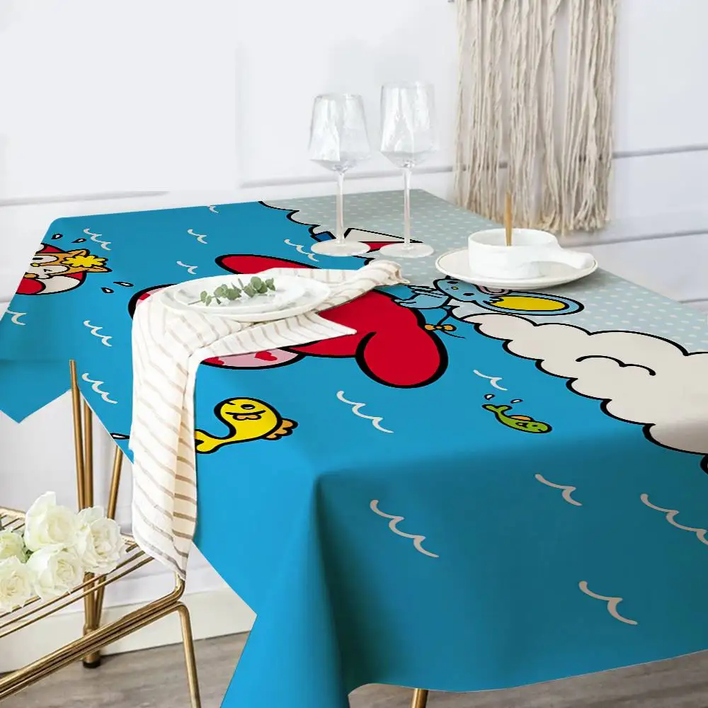 My Melody Kawaii Polyester Waterproof Tablecloth Bedside Table Dustproof Decorative Cloth Living Room Coffee Tablecloth