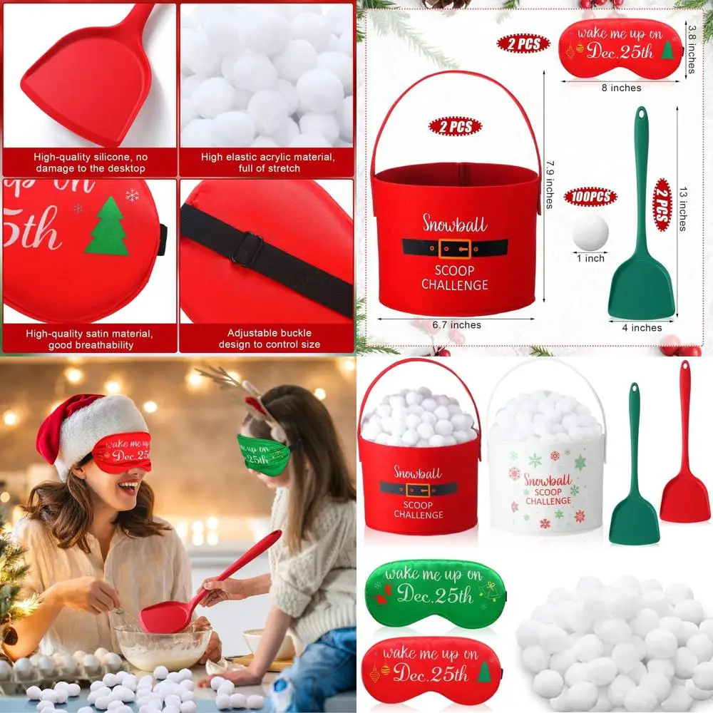 

Family Christmas Snowball Challenge Bucket Game for Winter Holiday Fun