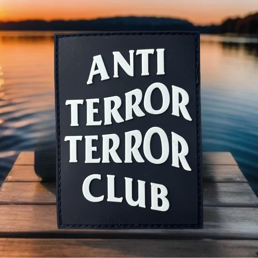 

"Anti-Terror Club" Military Army Armband PVC Hook and Loop Patches for Clothing Backpack Sticker Tactical Morale Badge