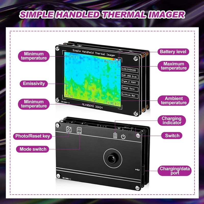 6 PCS Equipment Kit Infrared Thermal Imager And EMF Magnetic Field Detector Equipment For Home Office Ghosthunting Gifts