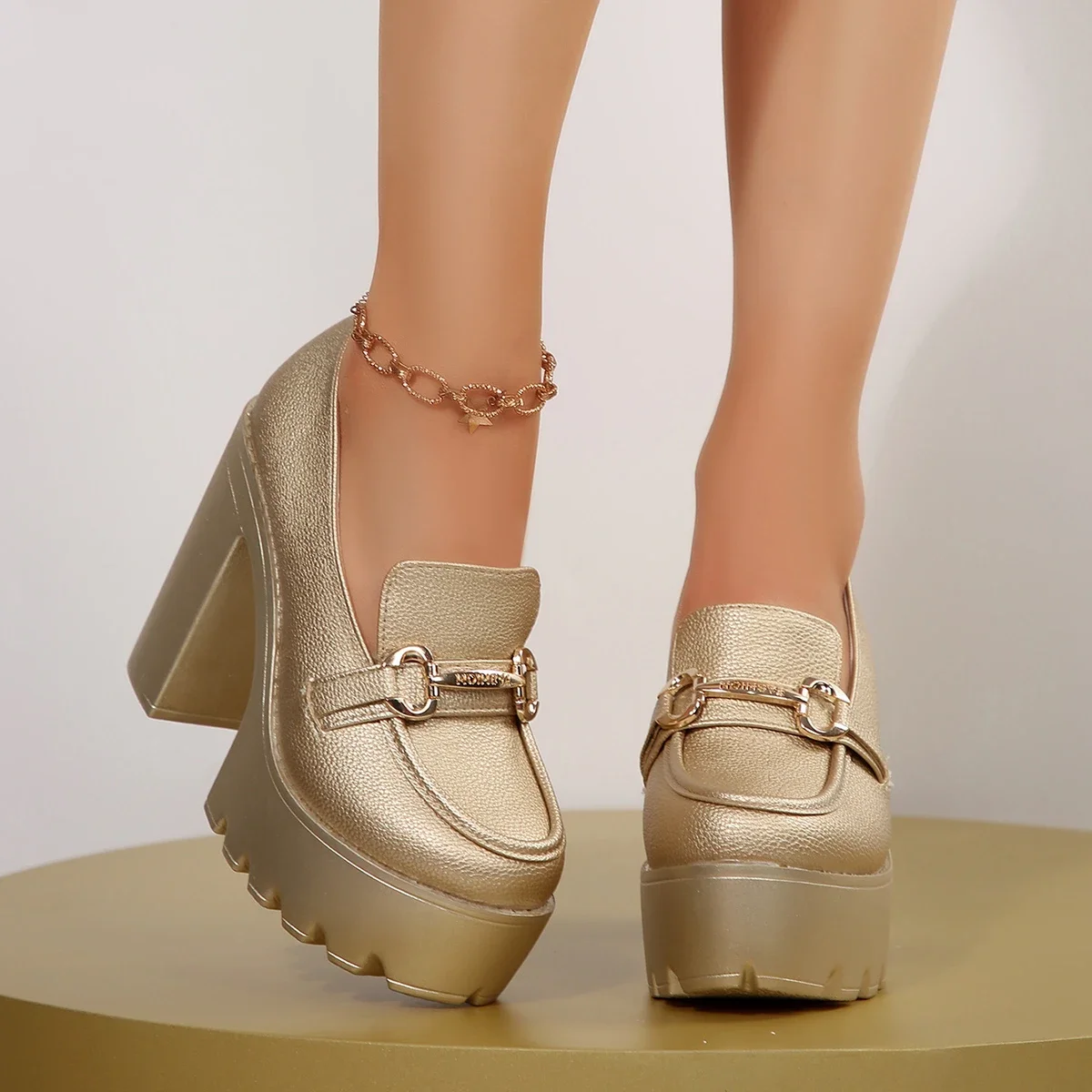 Women High Heel Pumps Brand Soft Leather Luxury Heels Woman Outdoor High Heels Platform Shoes Woman Trend Retro Designer Pumps
