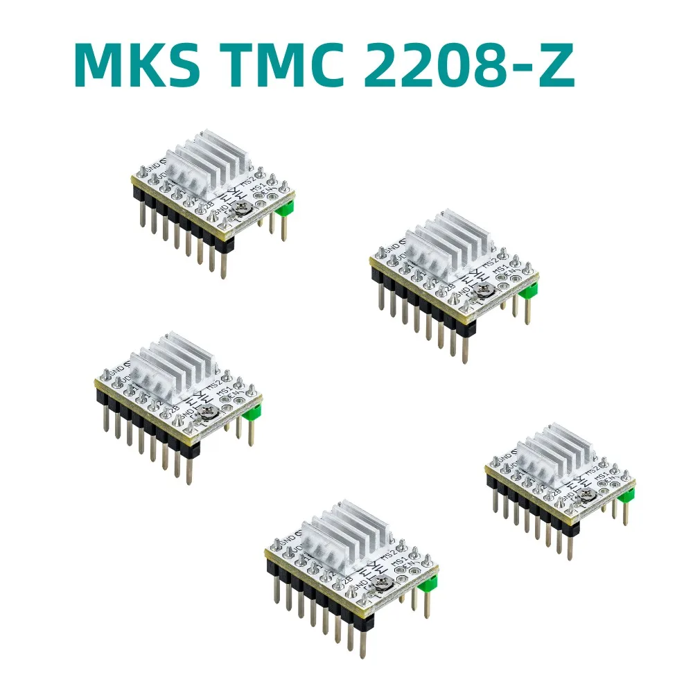 Controlador de Motor paso a paso MKS TMC2208, 5 piezas, Nema17Motor, disipador de calor silencioso, módulo de placa base SGen_L Robin Nano,