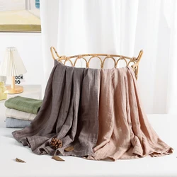 HappyFlute 1PCS Plain Colour Soft Bamboo Cotton Gauze Muslin 120*110cm Newborn Swaddle Wrap Breathable Quick Dry Baby Bath Towel