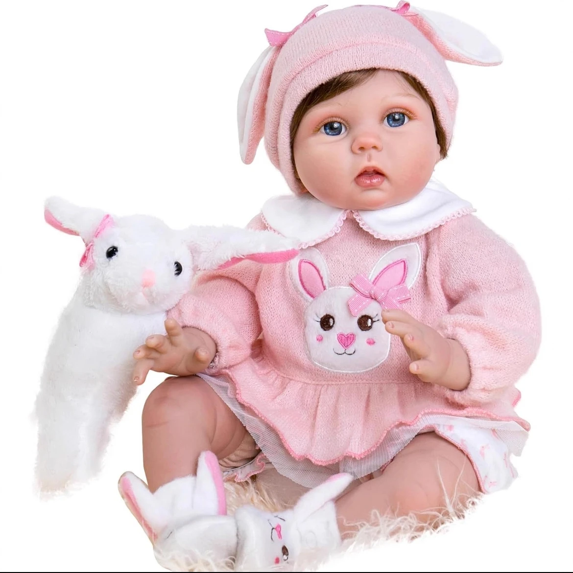 22inch Newborn Reborn Baby Doll Super-Cute, Silky Skin, True-to-Life Expression, Children’s Growth Buddy, Ideal Birthday Gifts