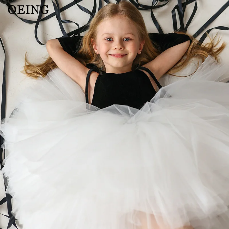 

Платья для девочек OEING Sweet A-Line с цветочным узором, контрастные бархатные платья для свадебной вечеринки, мини-платье принцессы с бантом на день рождения, индивидуальный пошив