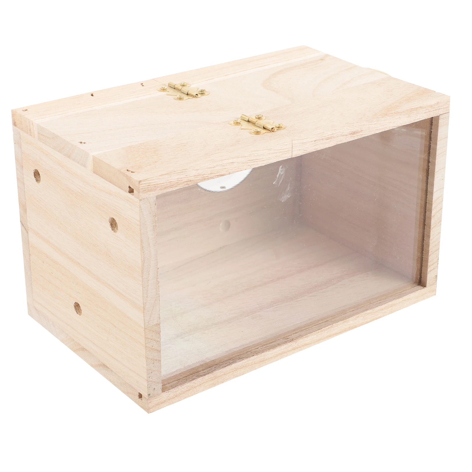 

Wooden Bird House 12x12x19 5cm Parrot Breeding Box Transparent Nest for Small Parrots Garden Home Pet Birds Nesting Box