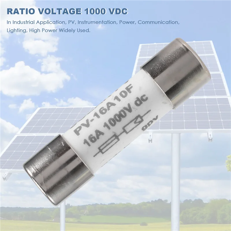 A29F-10 Pcs 1000 VDC Fusível Solar PV Fusível à Prova de Explosão Prata