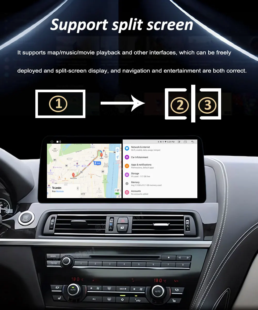 Android 15 CarPlay für BMW 3/4 Serie F30 F31 F32 F33 F34 F36 2013 - 2019 NBT/EVO System Auto Video Multimedia Player WiFi GPS – Detail 13