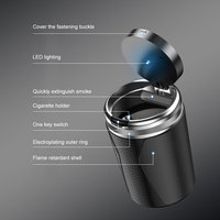 Multi-function Car Ashtray with LED Light Retardant Insulation Trash Can For Peugeot 208 2008 308 3008 508 408 307 4008 807 607