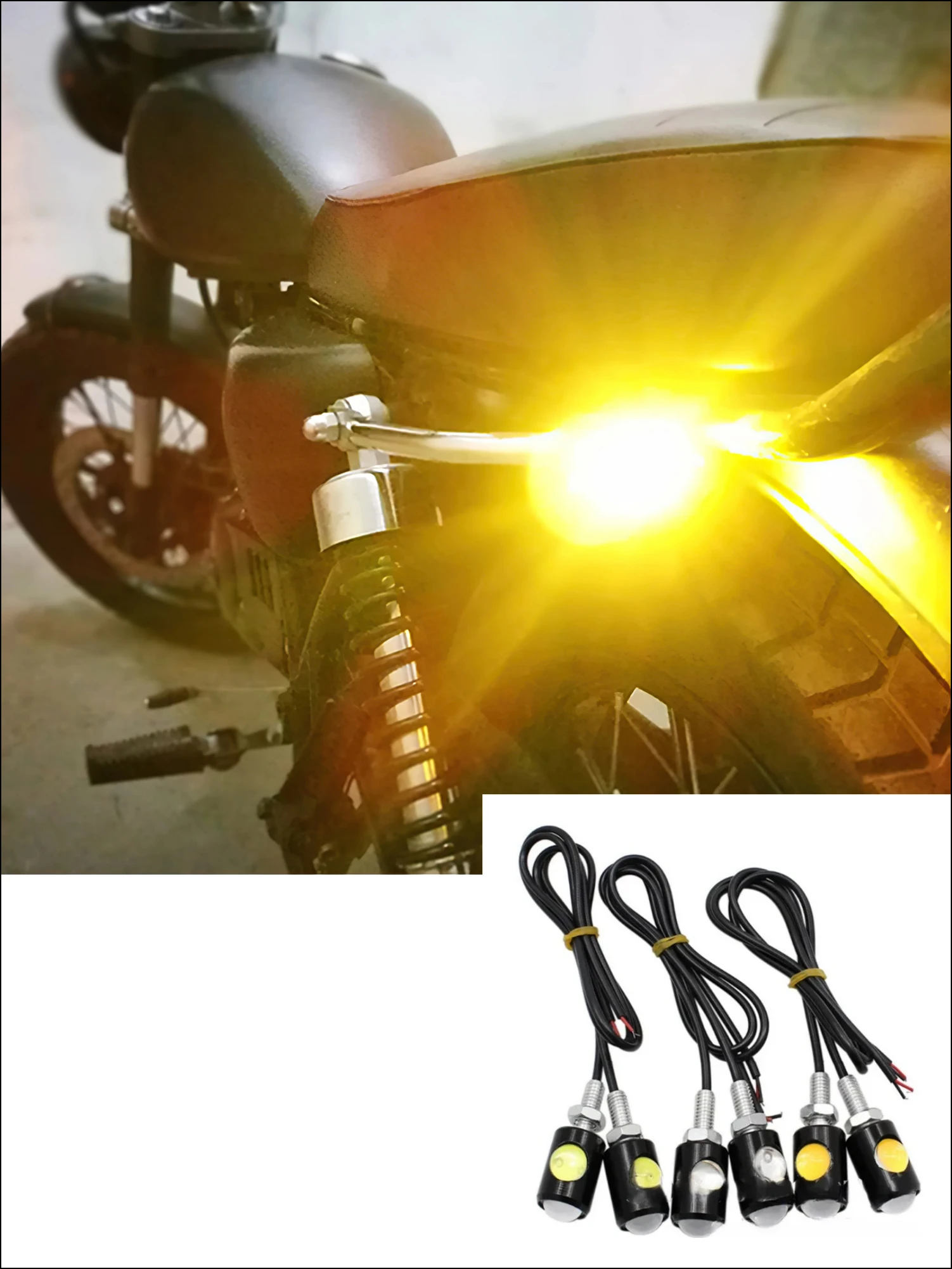 Uniwersalny motocykl LED w kształcie orła oko Mini oświetlenie tablicy rejestracyjnej Włącz kierunkowskaz Tylne światło hamowania Żarówka przeciwmgielna — zdjęcie 2