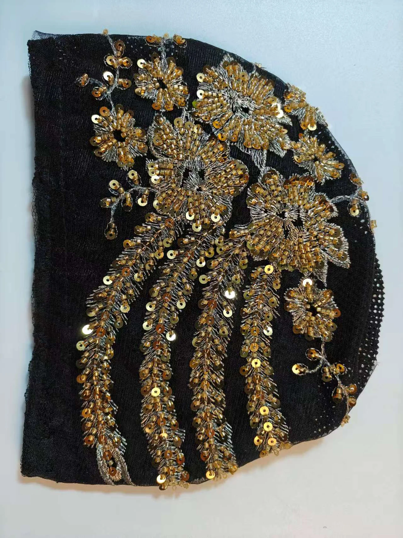 아프리카 여성 랩 머리 보닛 이슬람 터번 모자 레이디 헤드 랩 반짝이 발광 구슬 여성을위한 Pleated Turban 모자