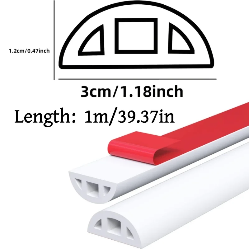 1 Roll 39.37Inch Bathroom Water Barrier, Self-Adhesive Foldable Countertop Water Dam, Suitable for Bathroom