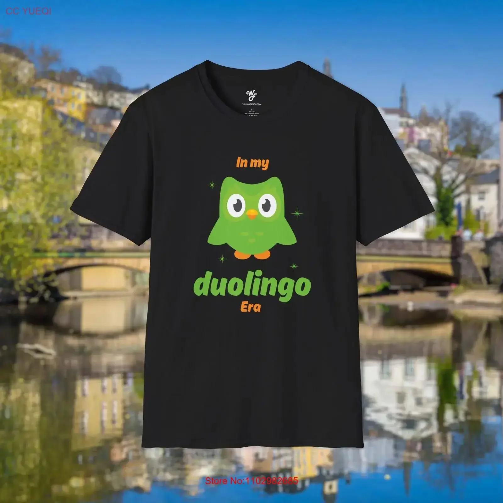 Вдохновленная футболка Duolingo In My Era, забавная футболка для изучения языка с подарком Duo the Owl, испанский, французский, винтажный, мытый, мягкий