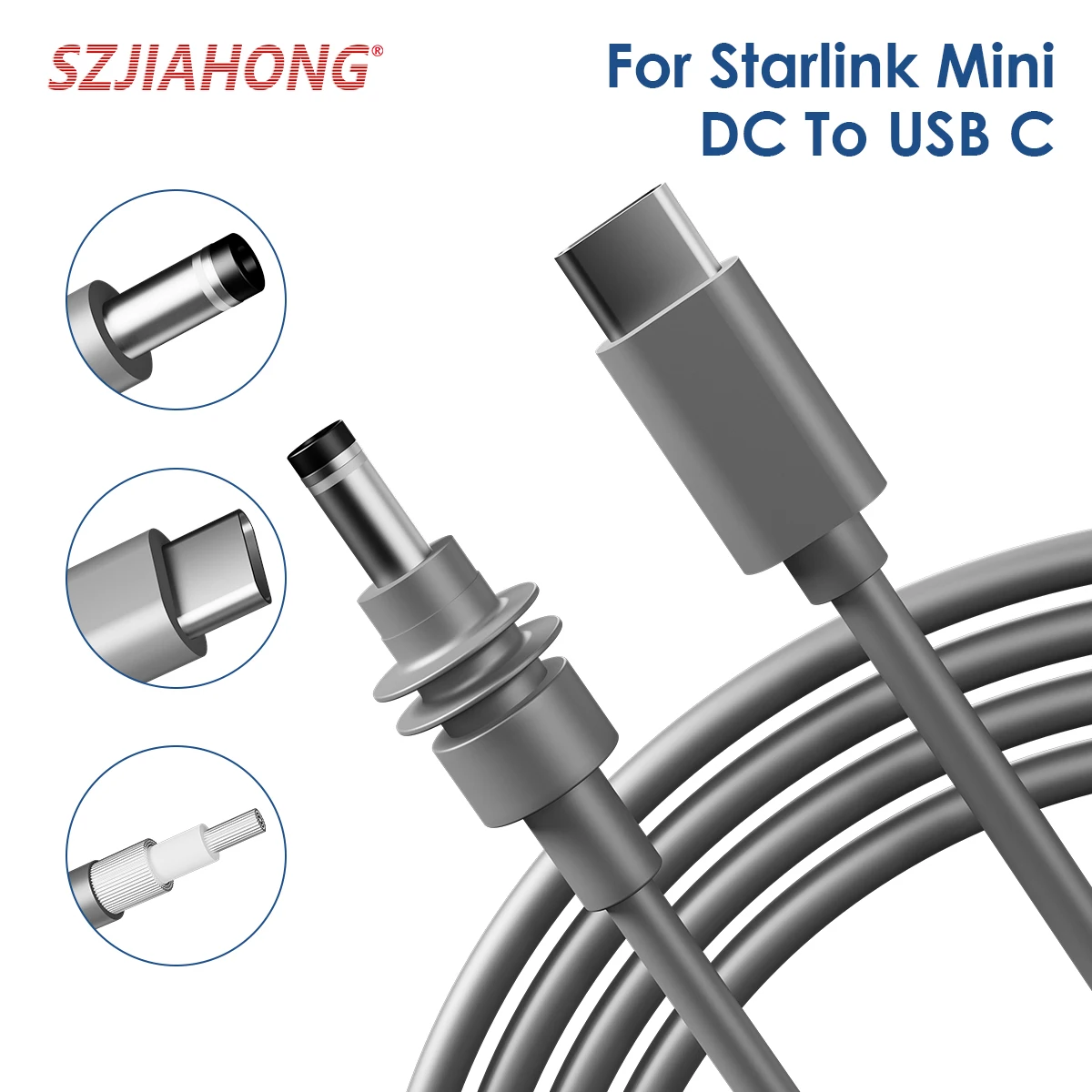 USB C to DC Power Cable 100W For StarLink Space-x Mini USBC To DC Cable Adaptor Waterproof 18AWG Charging Cord