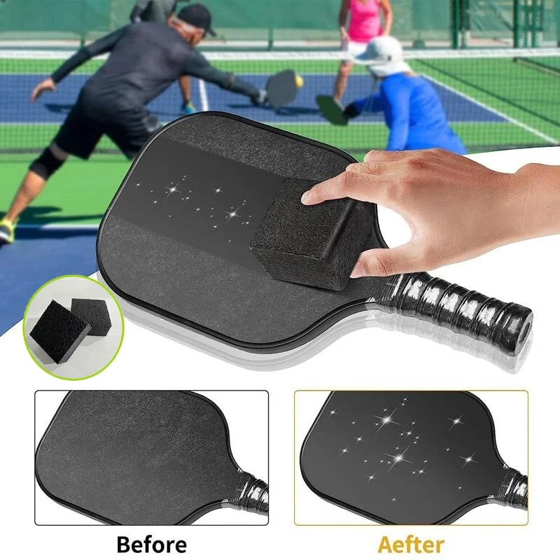 2Pcs Pickleball Paddle Eraser 2X Carbon Fiber Racket Cleaner Safe Dust Dirt Remover Tools Scratches For Deeply Remove Stains